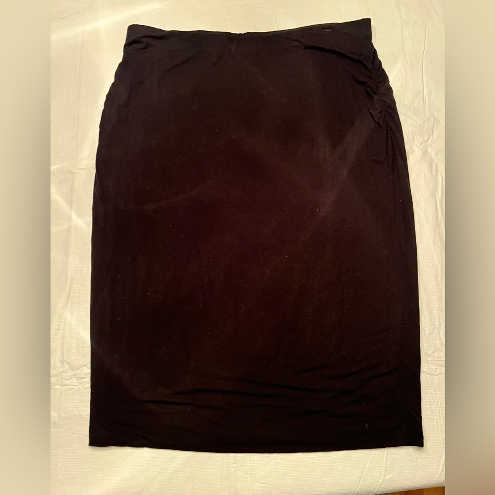 Caslon Black Pencil Skirt Knee-Length with Waist Shirring
